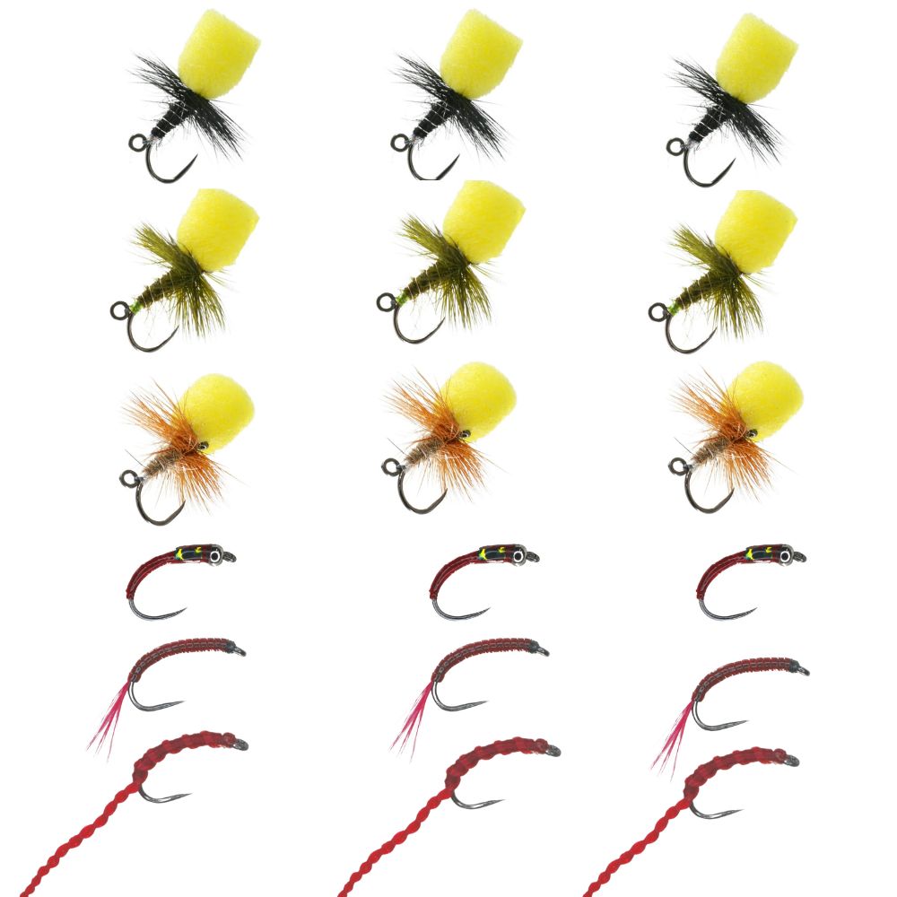 Floating Apps Bloodworm/Smoker Trout Fly – Barbless Size 8, Set Of 6, Foam Body, Made In UK