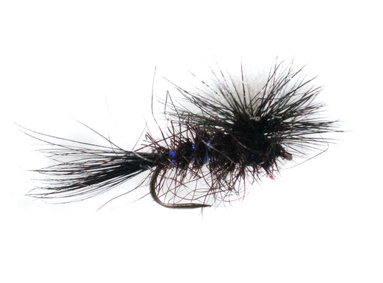 Barbless Hi Viz Black Gnat Size 16