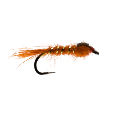 Gold Ribbed Hares Ear Fire Orange Barbless