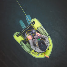 Angler fishing from Keeper ISO Float Tube viewed from above