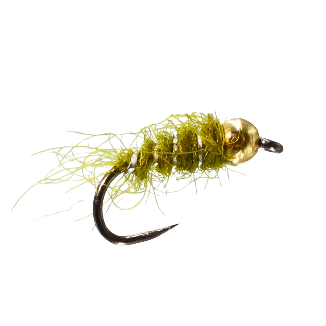 Olive Hares Ear Tungsten Nymph Barbless (Size 14)