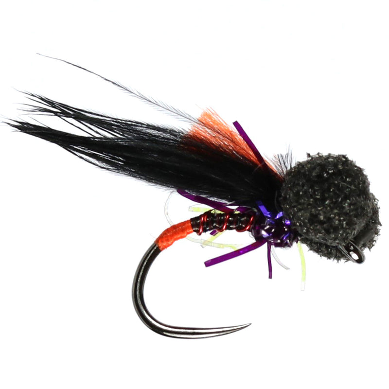 3 Mosche Da Pesca Claret Hopper Boobie Occhi Rossi Taglia 12 Amo Senza Ardiglione
