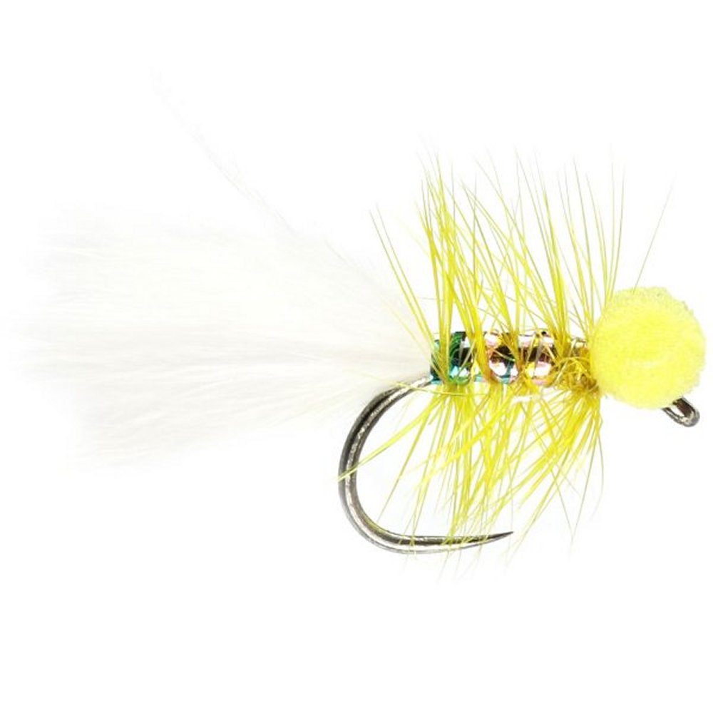 Yellow Dancer Booby Barbless (Size 12) – Peaks Fly Fishing