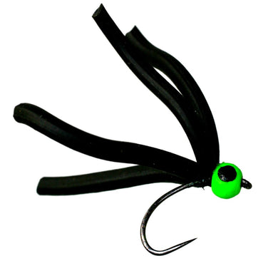 Squirmy Quad Black And Green Barbless